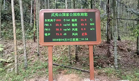 智能监测生态指标，直观展现风景区天然康养环境
